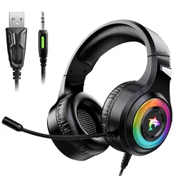 new style RGB Headset Wintory F2 50MM polymer diaphragm game speaker soft protein leather earmuffs