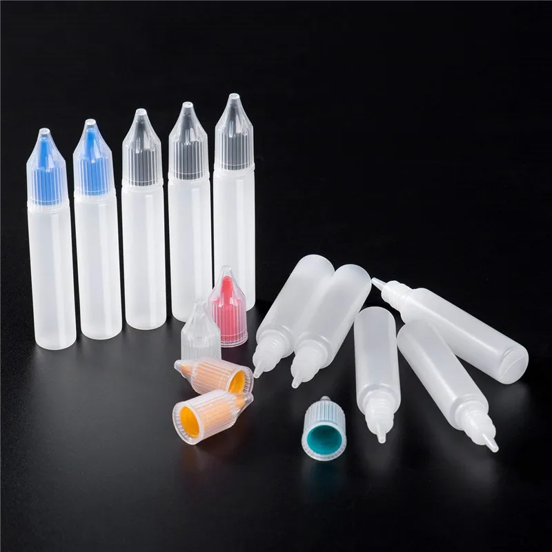 new PE/HDPE/LDPE 50ml crystal eyes drops bottles pen shape for translucent plastic eyes dropper bottles with crystal cap/Lid