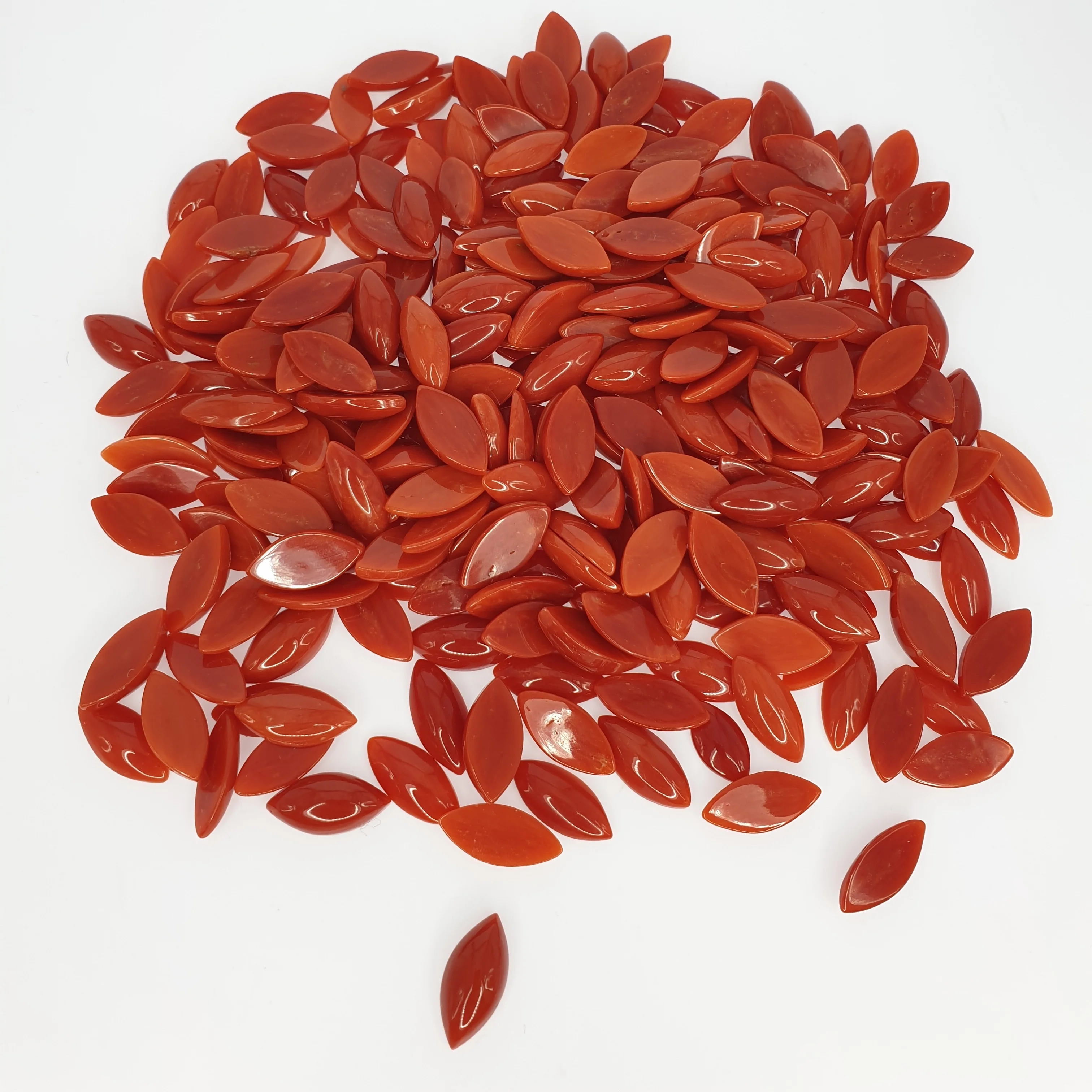 Premium Natural Opal Red Coral Marquise Cab 7x15MM RED Gemstone