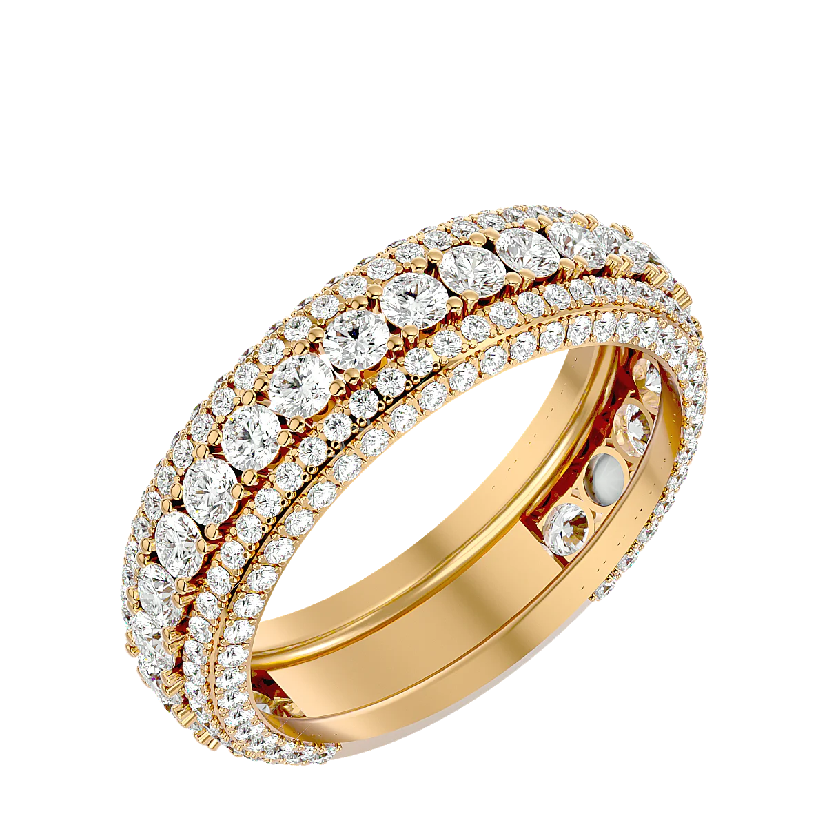 Gorgeous 10k Gold Round Diamond Anniversary Wedding Band Ring Available In Rose/Yellow/White Gold