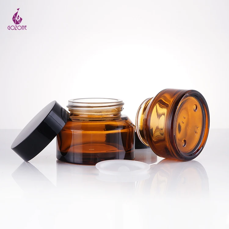 Упаковка для крема тела Янтарный лосьон крем лица контейнер Косметика стеклянная