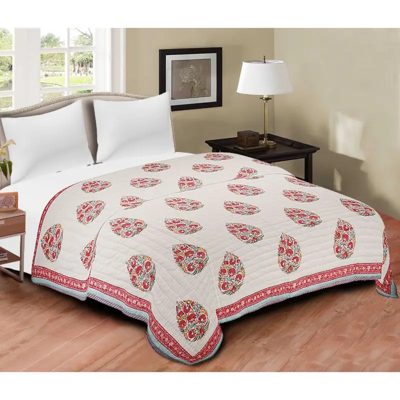 Индийское одеяло jaipuri ручной работы дизайнерское Хлопковое kantha с