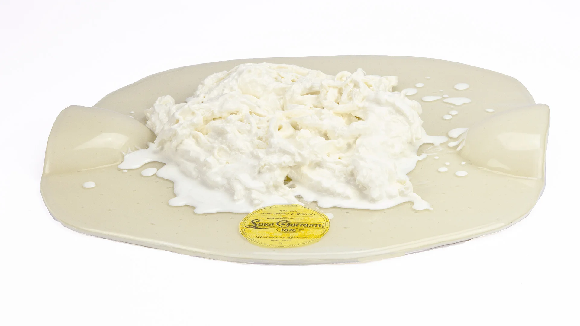 High quality traditional italian food  Stracciatella  di Bufala cheese for restaurant