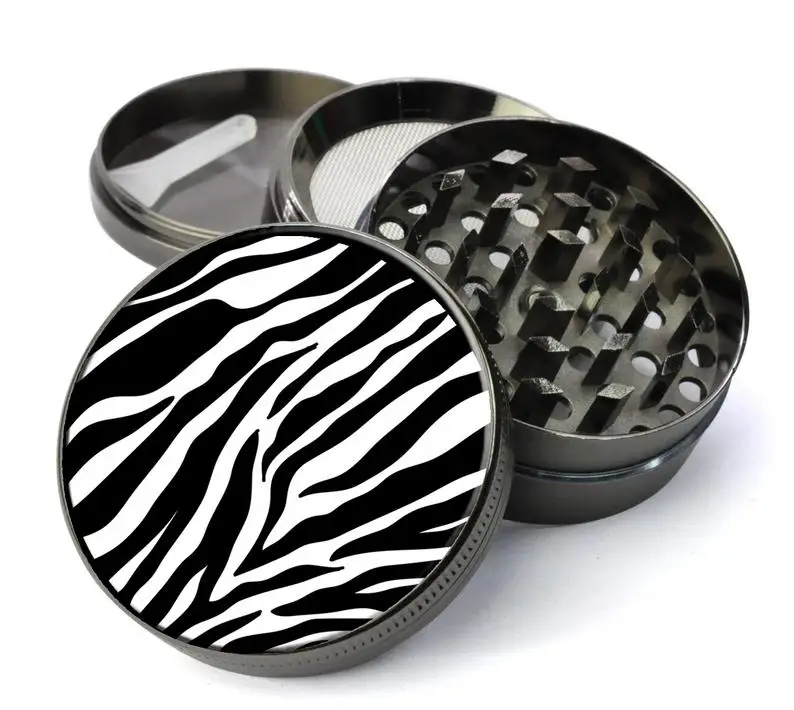
Zerbra Print Extra Large 5 Piece Spice Tobacco Herb Grinder with Pollen/Keef Catcher - Herb Grinders 