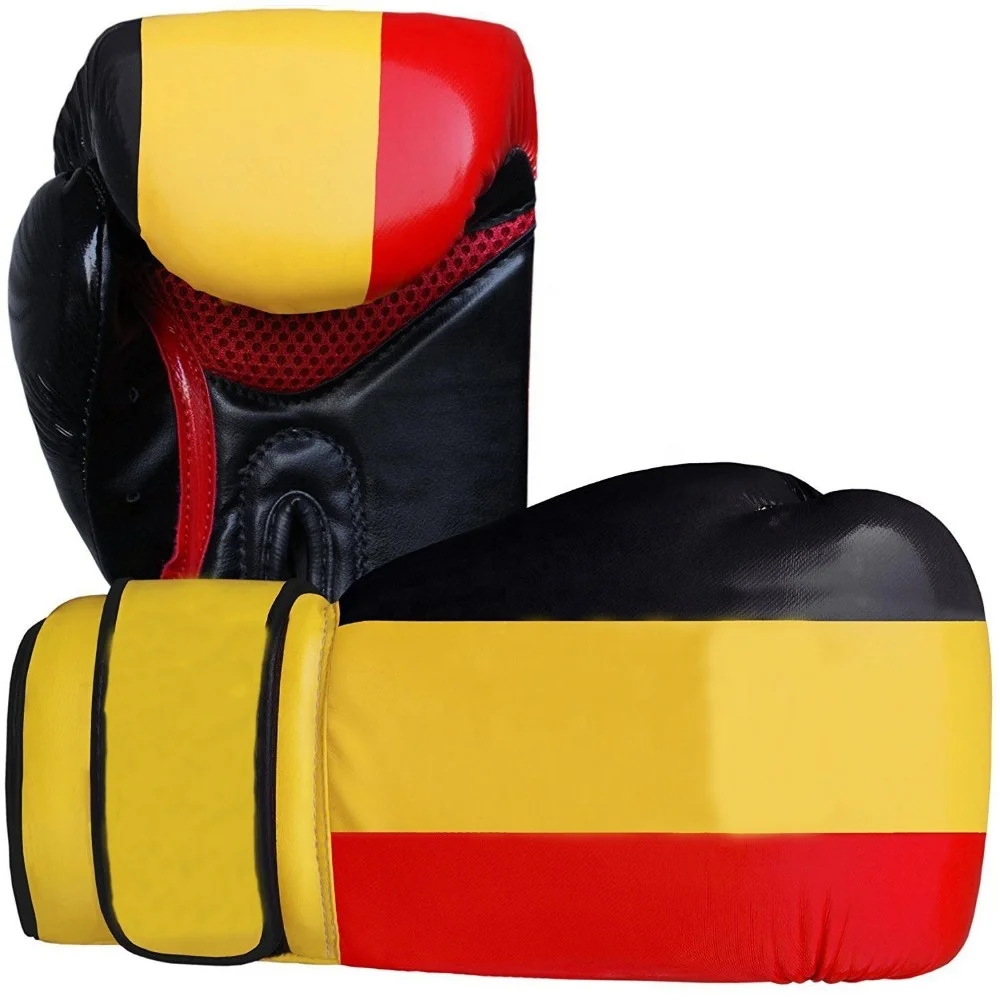 Germany flag printed leather boxing glovez