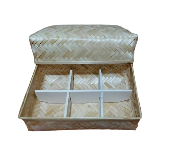 Open Weave Round Bamboo Basket - Bamboo Basket Gift Box Food Basket Mooncake