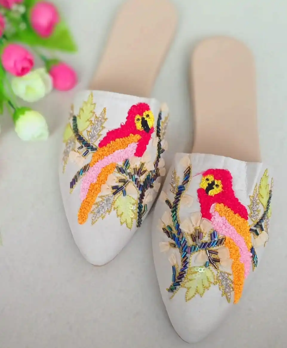 Дамские дизайнерские свадебные мюли из панджаби этнические ручная работа традиционные кожаные JUNJABI MOJARI балетки ручной работы на плоской подошве