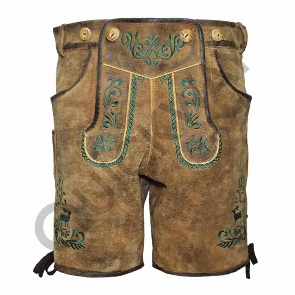 Men Short Length Bavarian Lederhosen Shorts Bavarian Suit