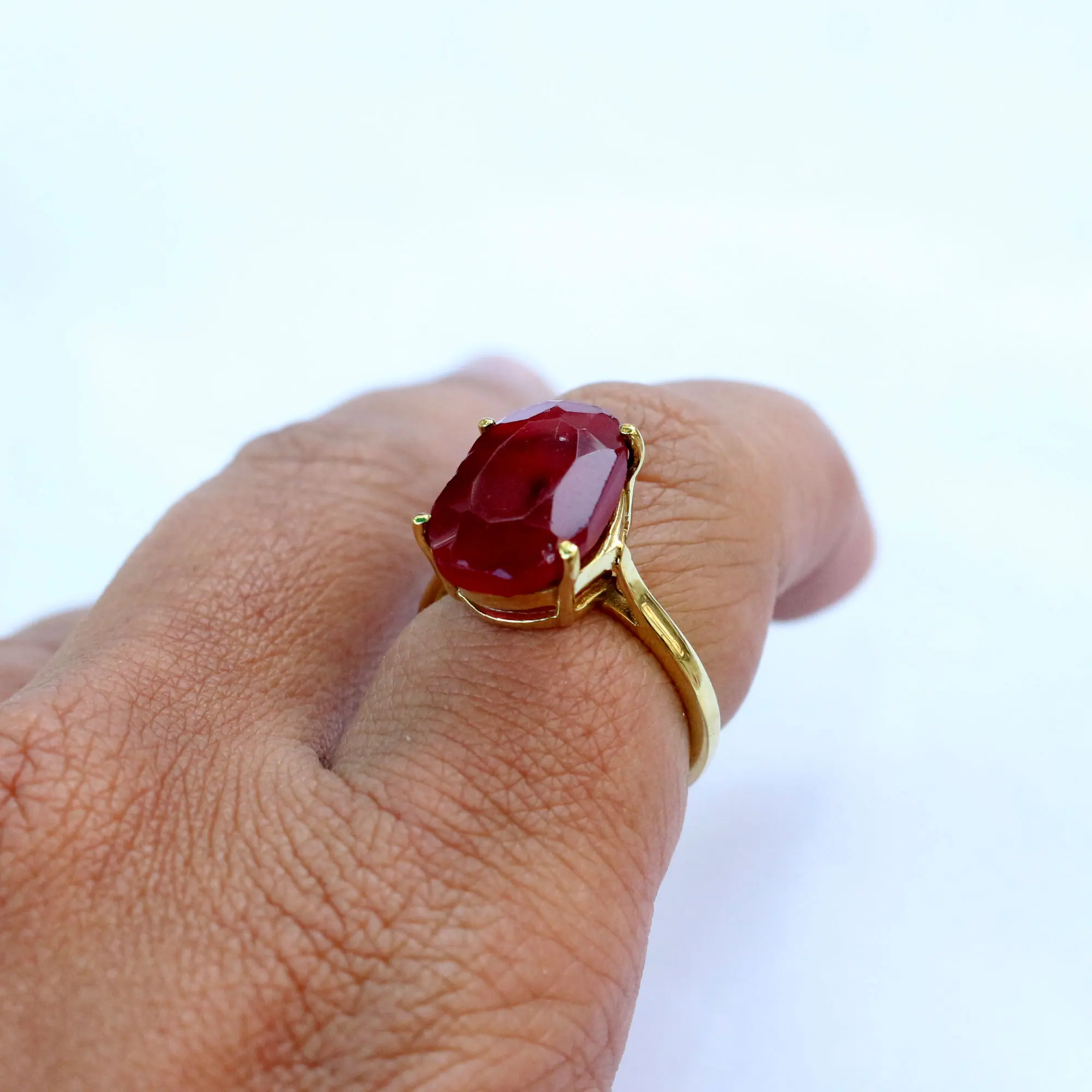 Top Notch Quality Cheap Lab Created Ruby 14 k Vermilion Gold Plated Brass jewelry Wholesale Factory Price