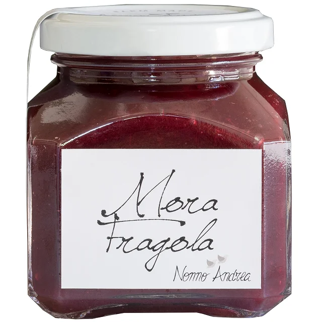
Premium Italian Blackberry and Strawberry Sweet Jam in 210gr jar - Nonno Andrea 