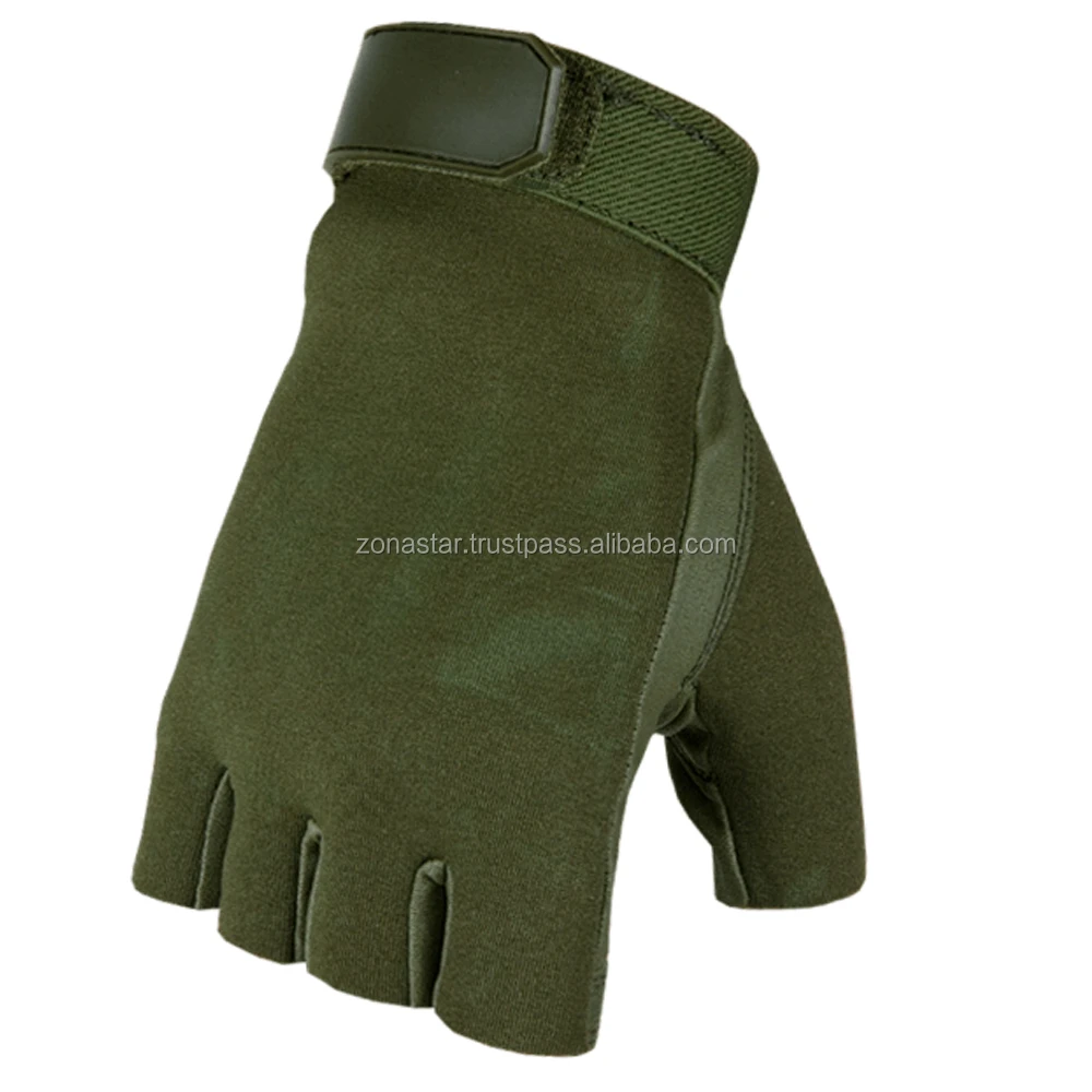 zonastar new 2020 half finger shooting wear tactical  cowhide leather wear  unlined thick leather wear saferty wear