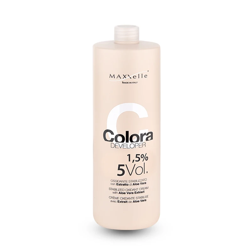 Color Cream Developer 1,5% 5V Stabilized Oxidant with Aloe Vera 100% Made in Italy Hair 1000 ml