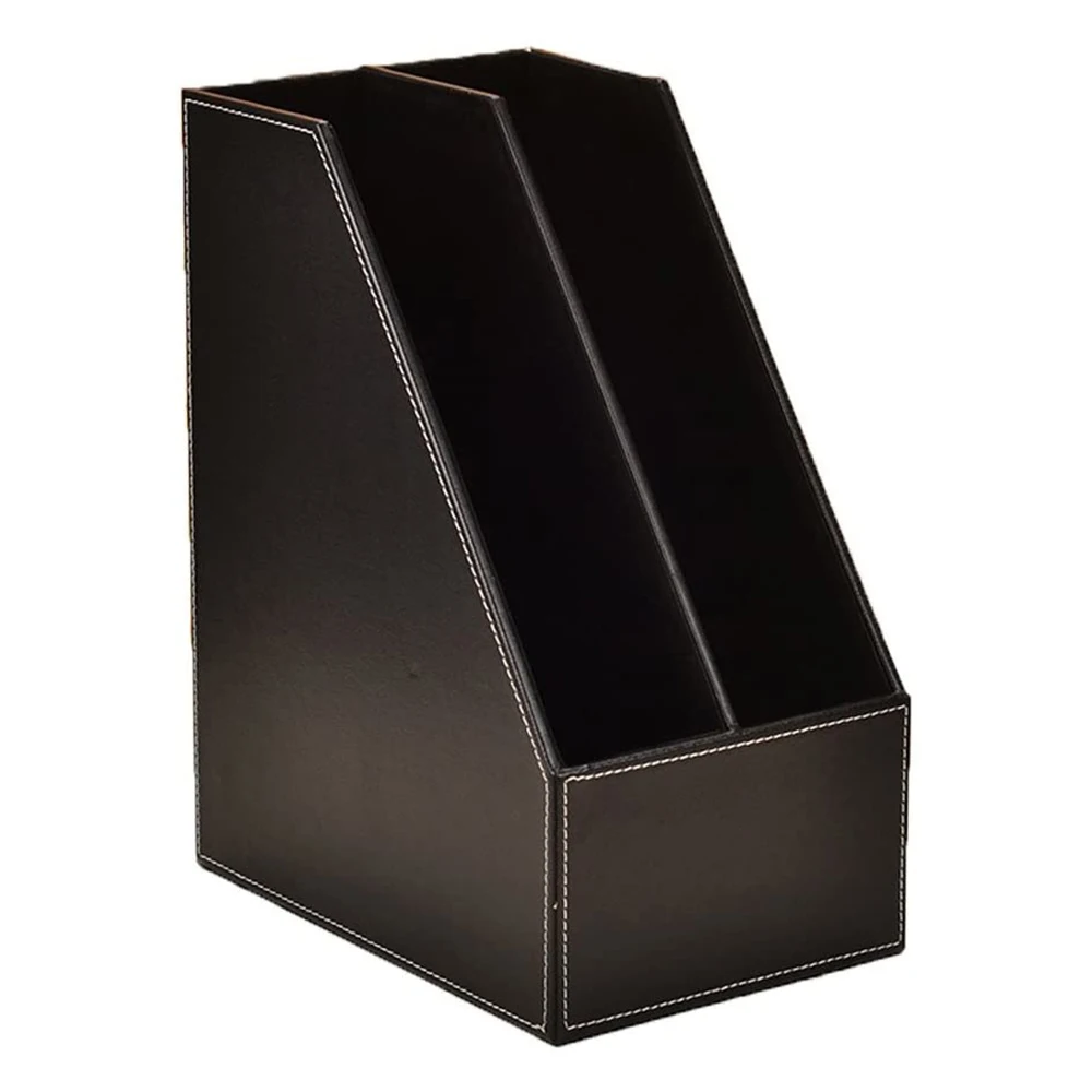 New Arrival Leather Magazine Holder in Leather / Wood Material Office Desk File Box