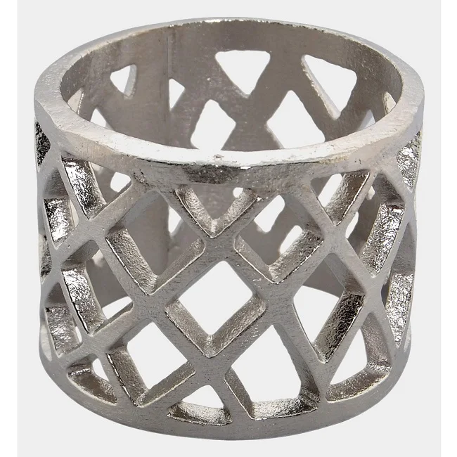 Metal Sheet Napkin Holder Ring With Silver Plating Finishing Round Shape Fancy Design Premium Quality For Serving