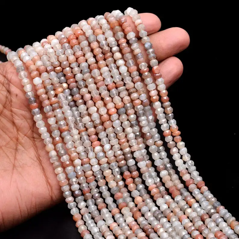 Натуральные разноцветные Круглые бусины в форме Луны 4 5 мм 13 дюймов