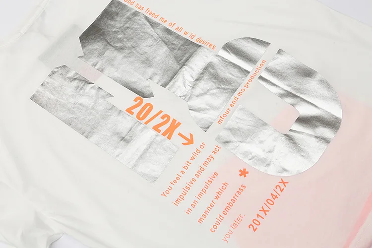 Clothing Factory 100% Cotton White Color Special Printing Custom Logo T Shirt