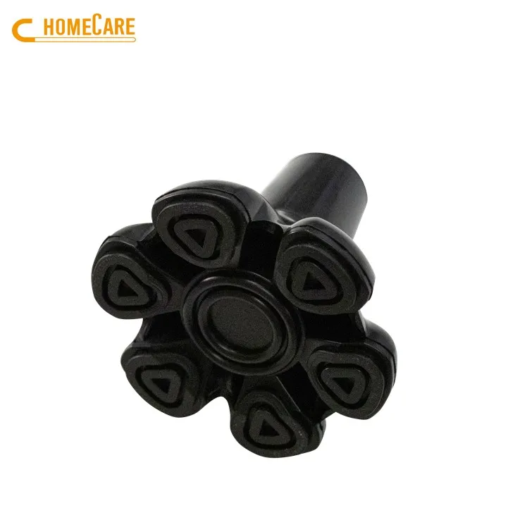Black rubber special flower design walking offset cane stick tip