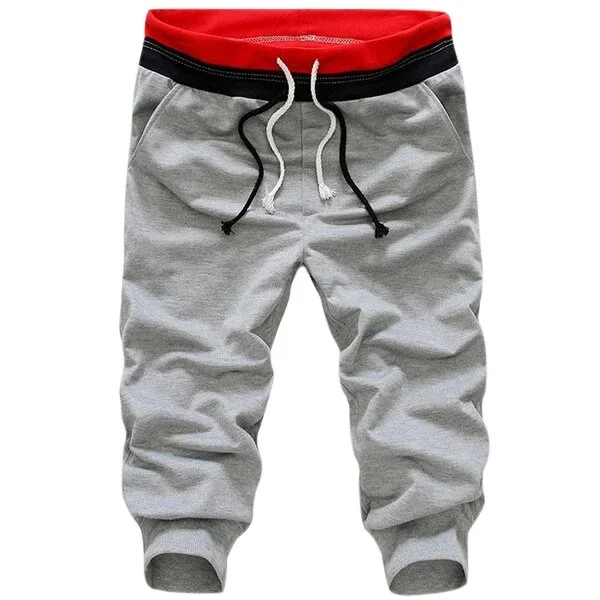 Мужские повседневные хлопчатобумажные спортивные Капри для бега