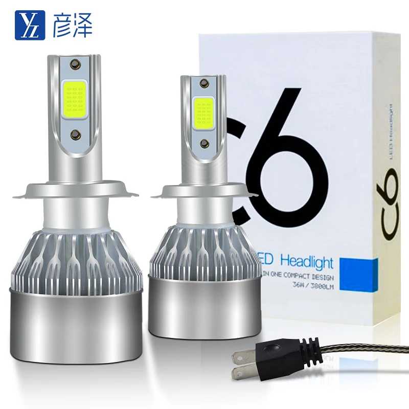 h7 h4 led bulbs 20000lm angle eye c6 led narva yellow car innova car headlights led light for car