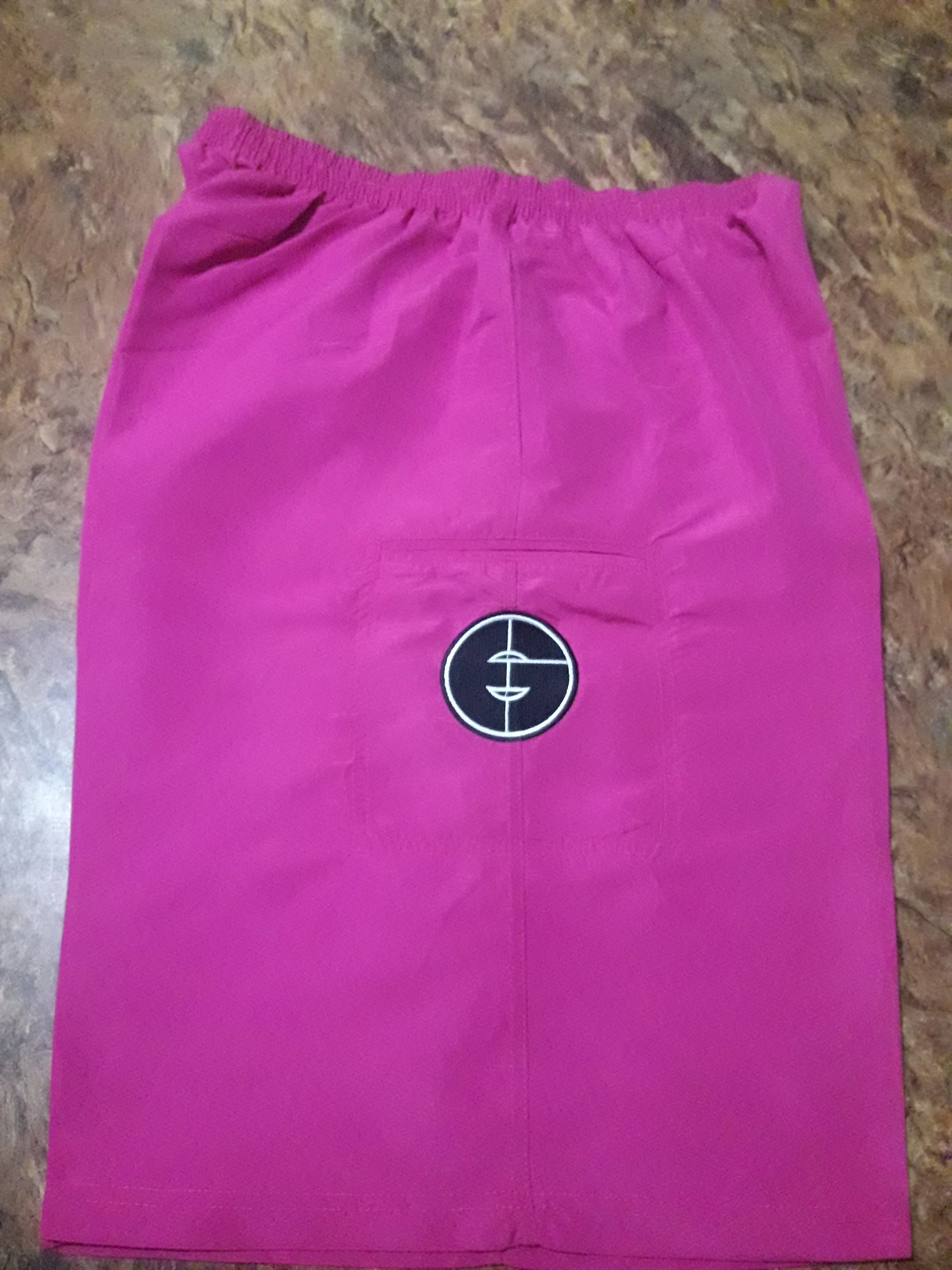 Pink colors shorts with embroidery logo Men Microfiber Softball Training Shorts with embroidery
