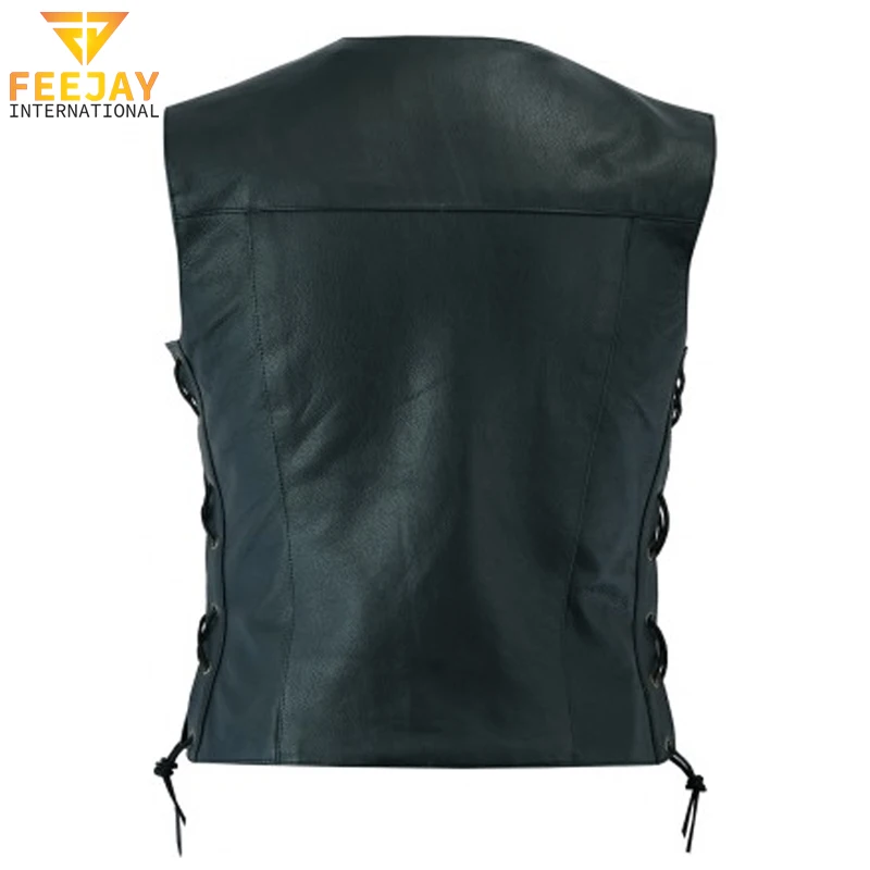 Байкерский высококачественный мужской жилет из натуральной кожи и индивидуальный чехол Зимний мотоциклетный