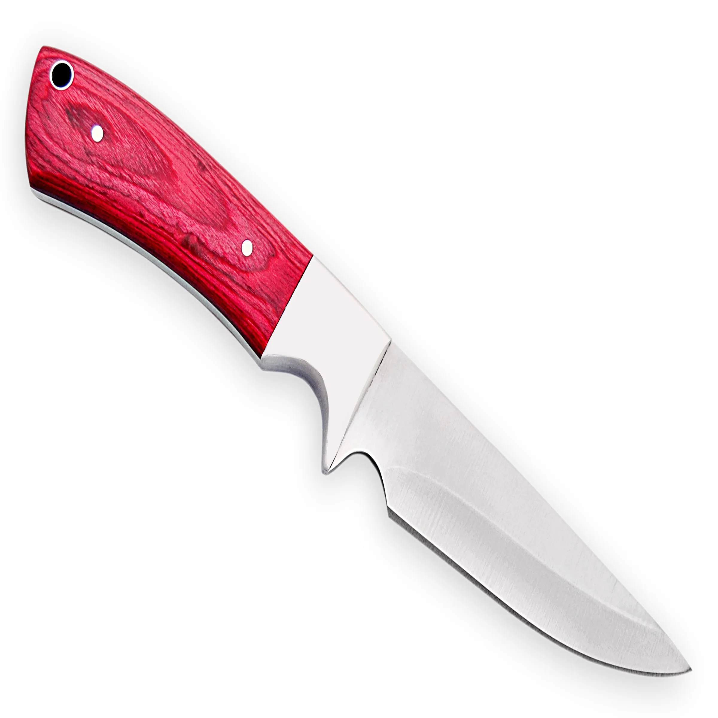  Ручная работа 420 J2 охотничий нож из нержавеющей стали 8 дюймов с кожаным футляром Pakka Деревянная ручка со стальным валиком