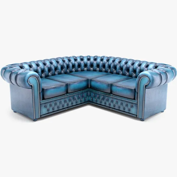 Chesterfield L Shape Modern Leather Sofa Set Sectional Living Room Sofas