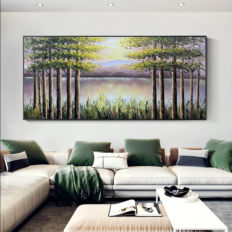 Abstract Golden Leaf Canvas Painting Modern Wall Art Decorative Picture Nordic Style Living Room 20*39 inch