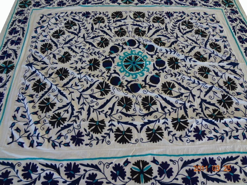 wholesale price indian handmade embroidery suzani bedcover royal designer bedspread blanket