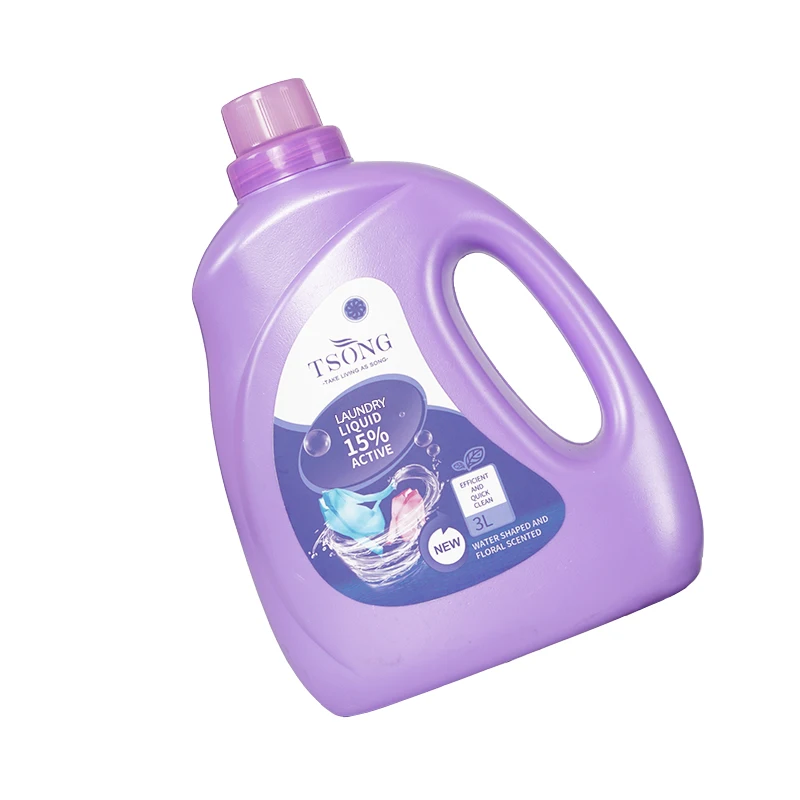TSONG 3L OEM Bacteriostatic Green 15% Active Flower Scent Best Natural Laundry Detergent For Babies