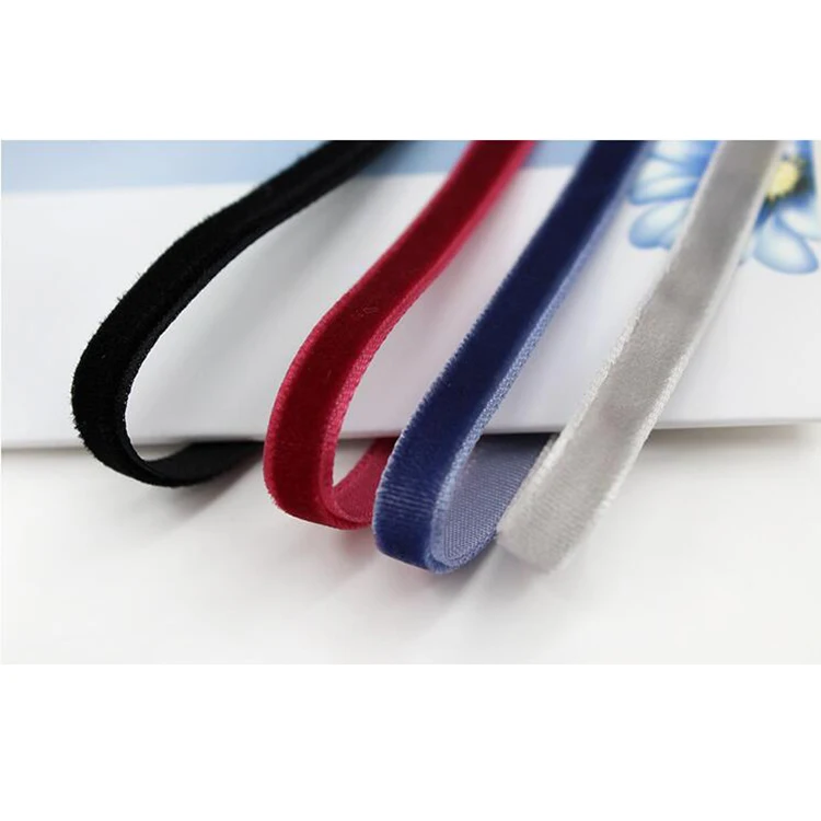 Garment decoration use colorful velvet ribbon 10mm soft velvet fabric ribbon wholesale