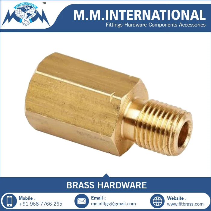 Brass Male Female Reducing Adaptor Pneumatic Straight Hexagonal Brass Pipe Fitting Compression Fittings Adapter