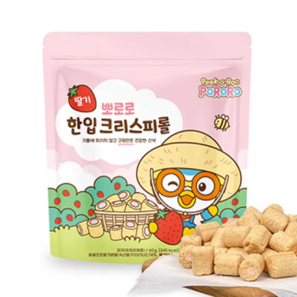 Pororo Mini Crispy Roll Strawberry 60g