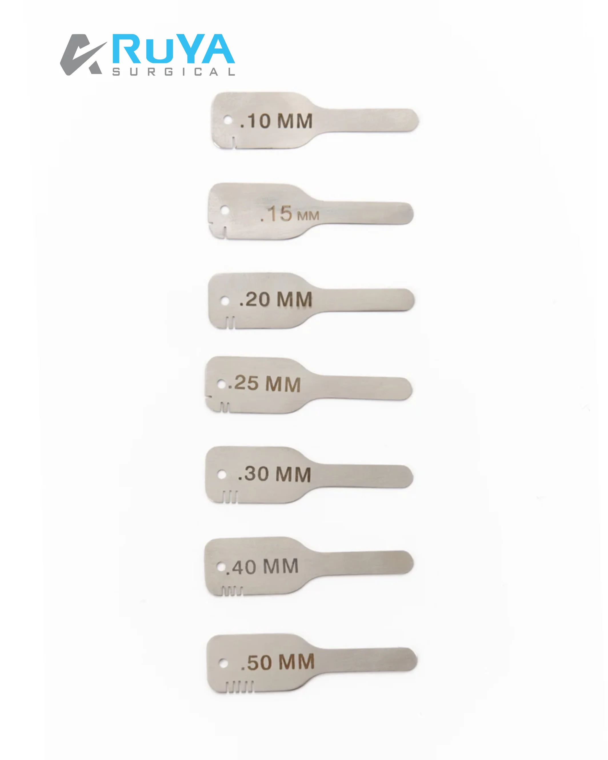 Stainless Steel Dental Interproximal Enamel Reduction IPR Gauge Set Of 7 Pieces Tooth Measuring Gap Ipr Gauge Ruler Caliper CE
