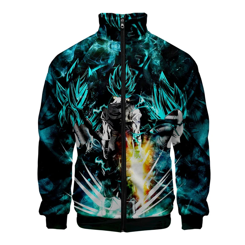  Модная толстовка с капюшоном на молнии 3D Цифровым принтом от производителя мужские куртки и пальто аниме толстовки GOKU