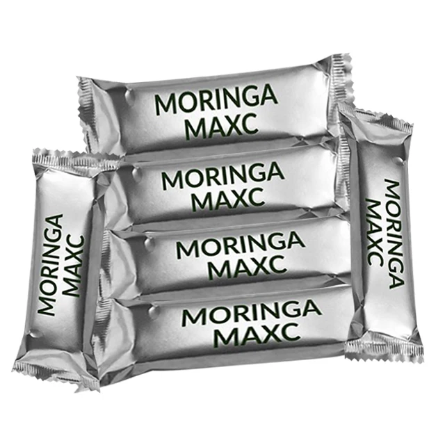 Certified organic Moringa Max Vitamin C energy drink sachet made with moringa, fresh amla fruits and pineapple