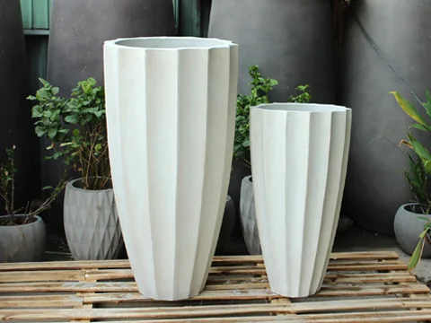 Ancient Atlantis GRC Colored Pottery Planters for Garden Decoration and Restaurant Use-Elegant Aristocratic Atlantic Planter