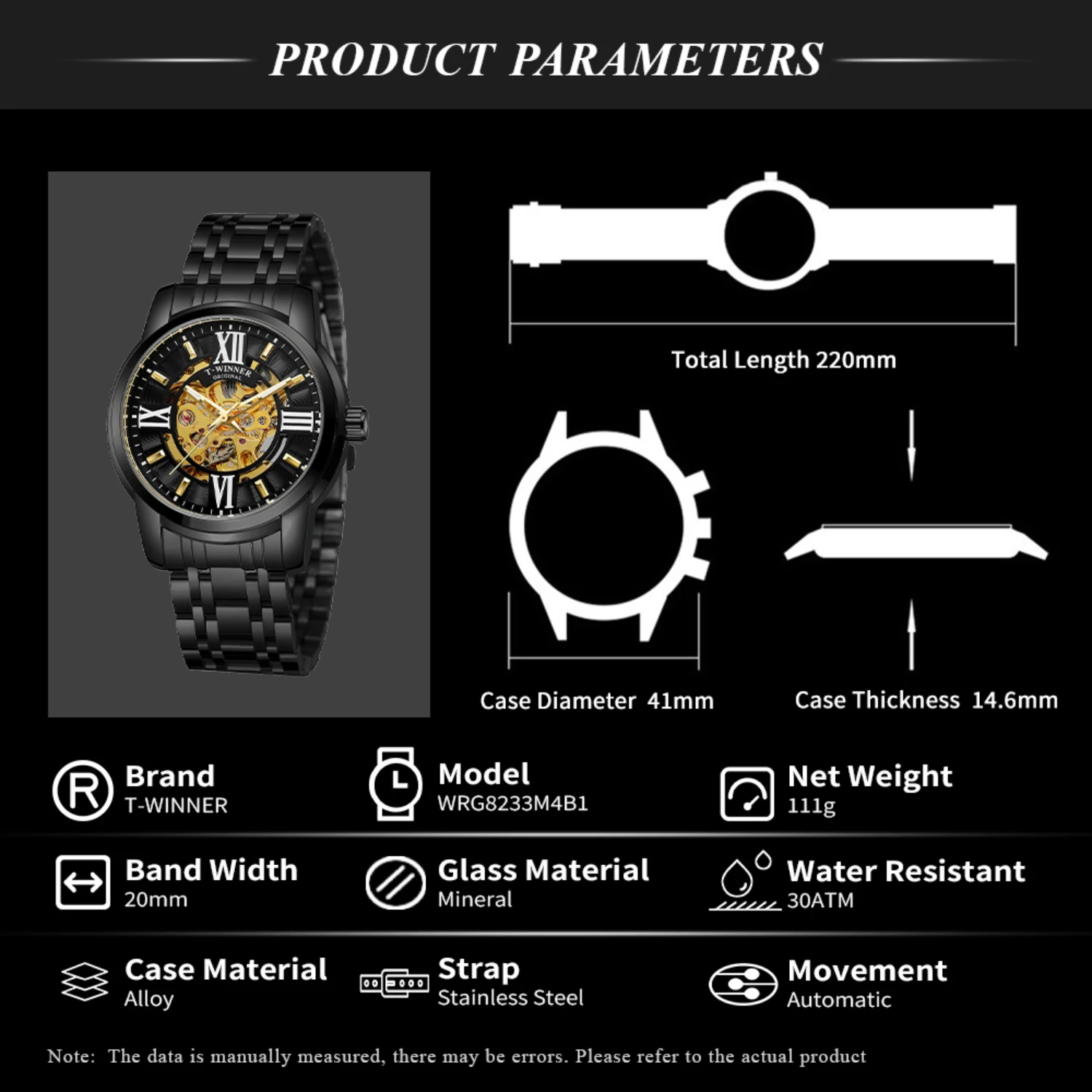 forsining montrepourhomme Mechanical Watches Automatic Self-Wind Golden Transparent  Wristwatch