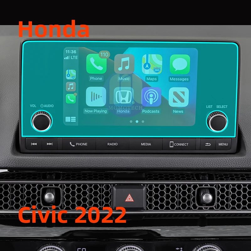 for Honda Civic Coupe Hatchback 2022 Navigation Tempered Glass Auto Car Vehicle Dashboard Display Screen Protector Sticker Film