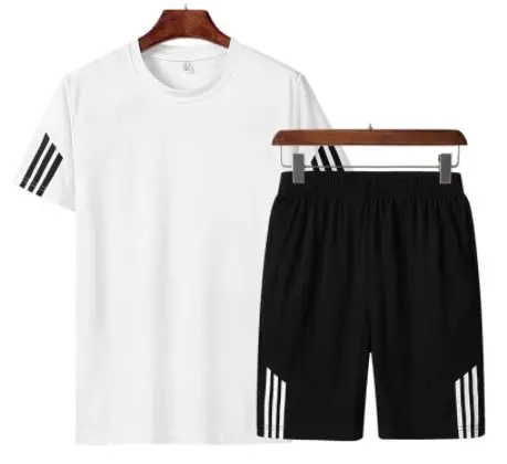 Мужской спортивный костюм 2021, Мужская одежда, спортивный комплект, летние однотонные мужские шорты для фитнеса с пользовательским логотипом и дизайном