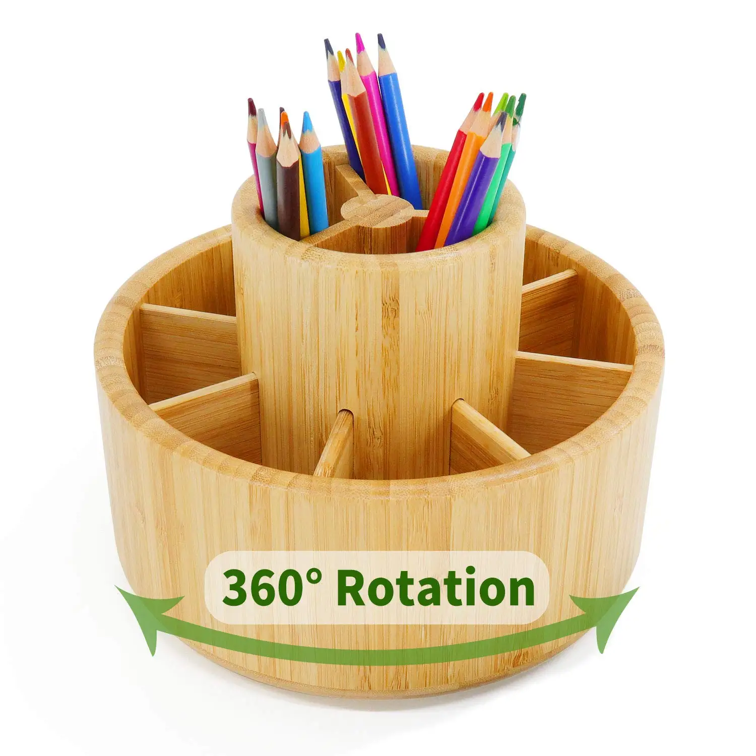 100% Eco Friendly Material 360 Rotation Bamboo Pen Holder From Vietnam Wooden Pen Case For Office Accessories