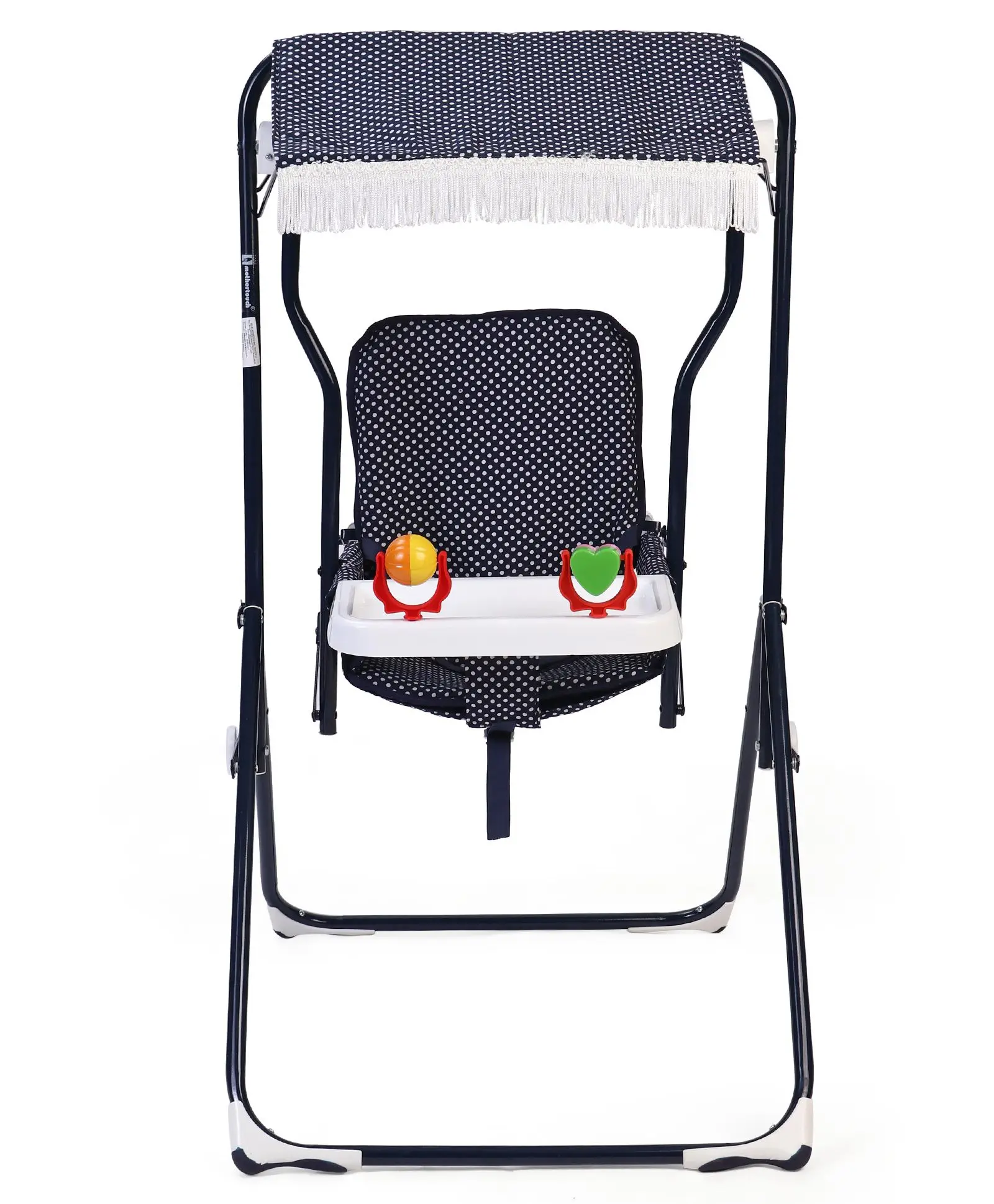 Trendy Navy Blue Color Dot printed Garden Swing Chair For Children Available At Wholesale Bulk Price