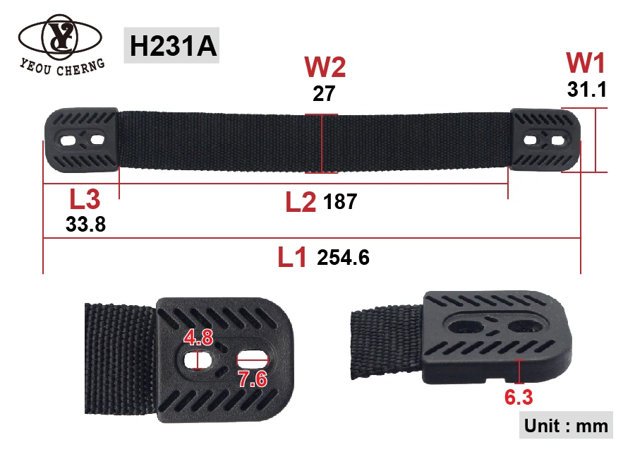 PP straps for backpack handles
