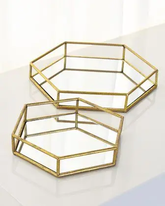 Hot Selling Set Of Four Vintage Glass & Metal Box Showcase Cube shaped display case Metal Glass Box and for jewellery box usage