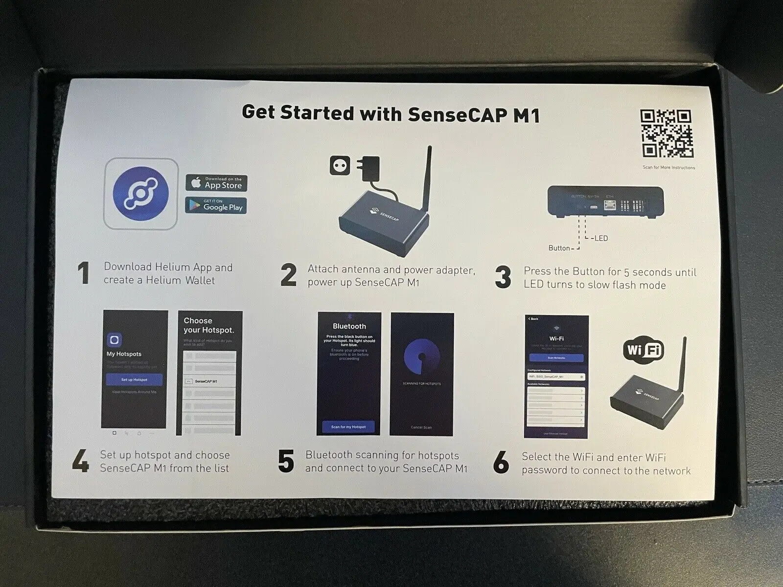 Новая точка доступа SENSECAP M1 Helium HNT US915 MHz / EU 868/AU915 ручная герметичная Неоткрытая совершенно новая