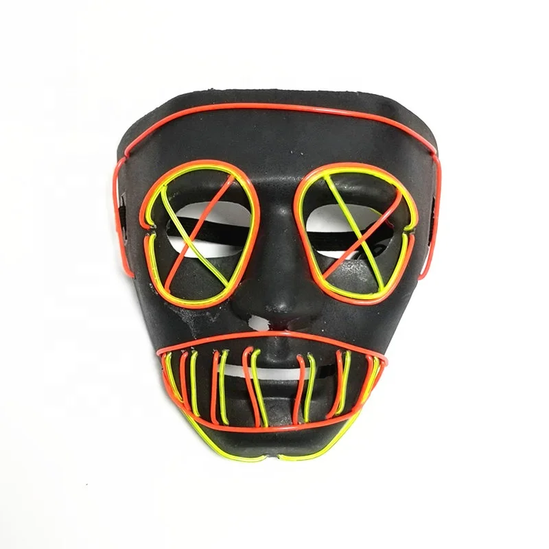 Party EL Mask Halloween Masquerade Mask LED mask EL Wire Glowing by DC-3V steady on Driver