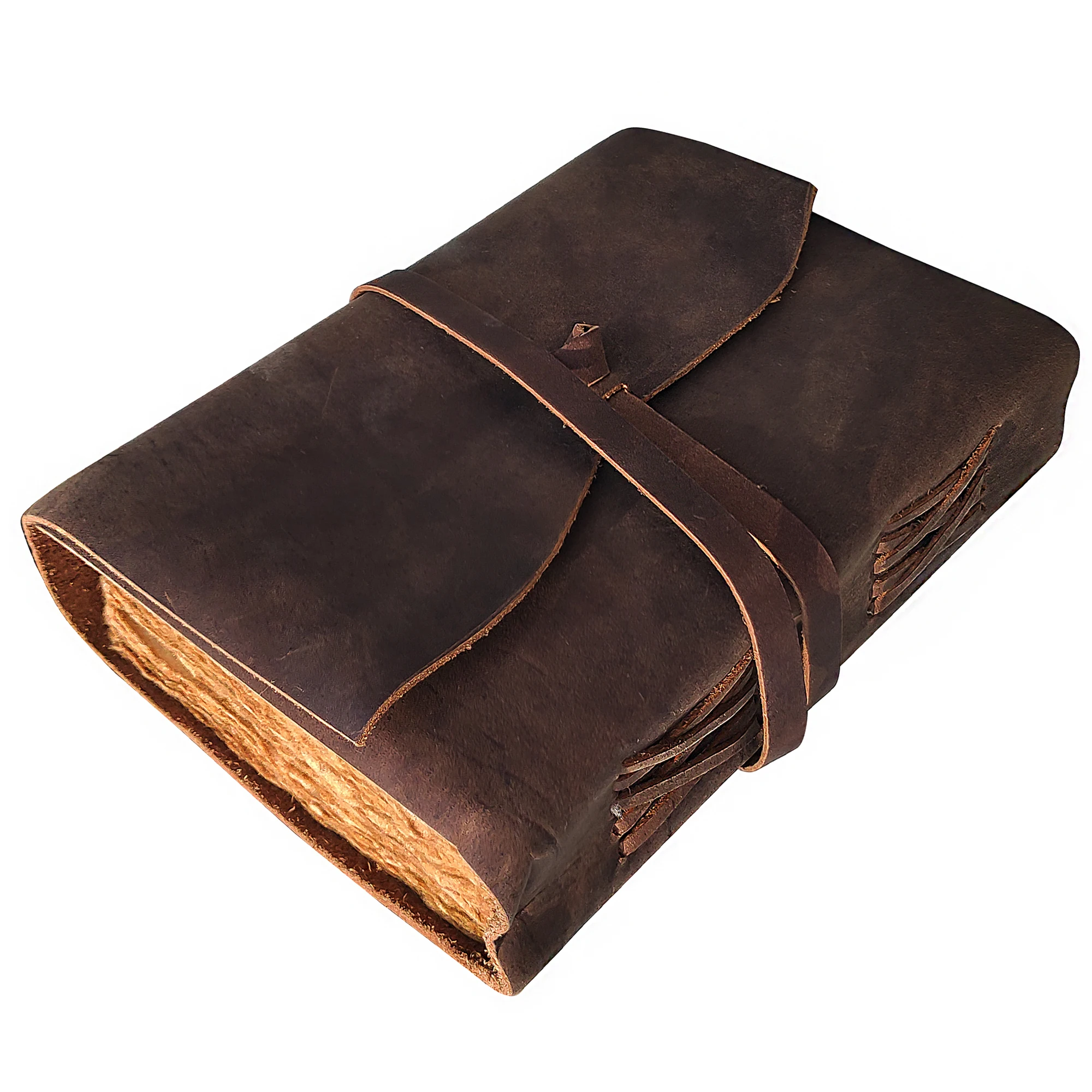 Leather Journal Deckle Edge Paper Vintage Leather Bound Journal  IDEAL FOR Artist Sketchbooks Photo Album Traveling Notes