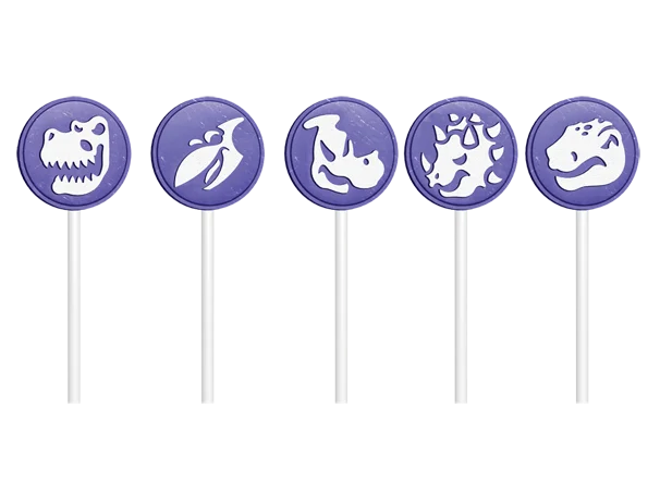 
66050 - Pop Tattoo Dinossauros Raspberry Flat Lollipop Tongue Tattoo 8g 32x50un 