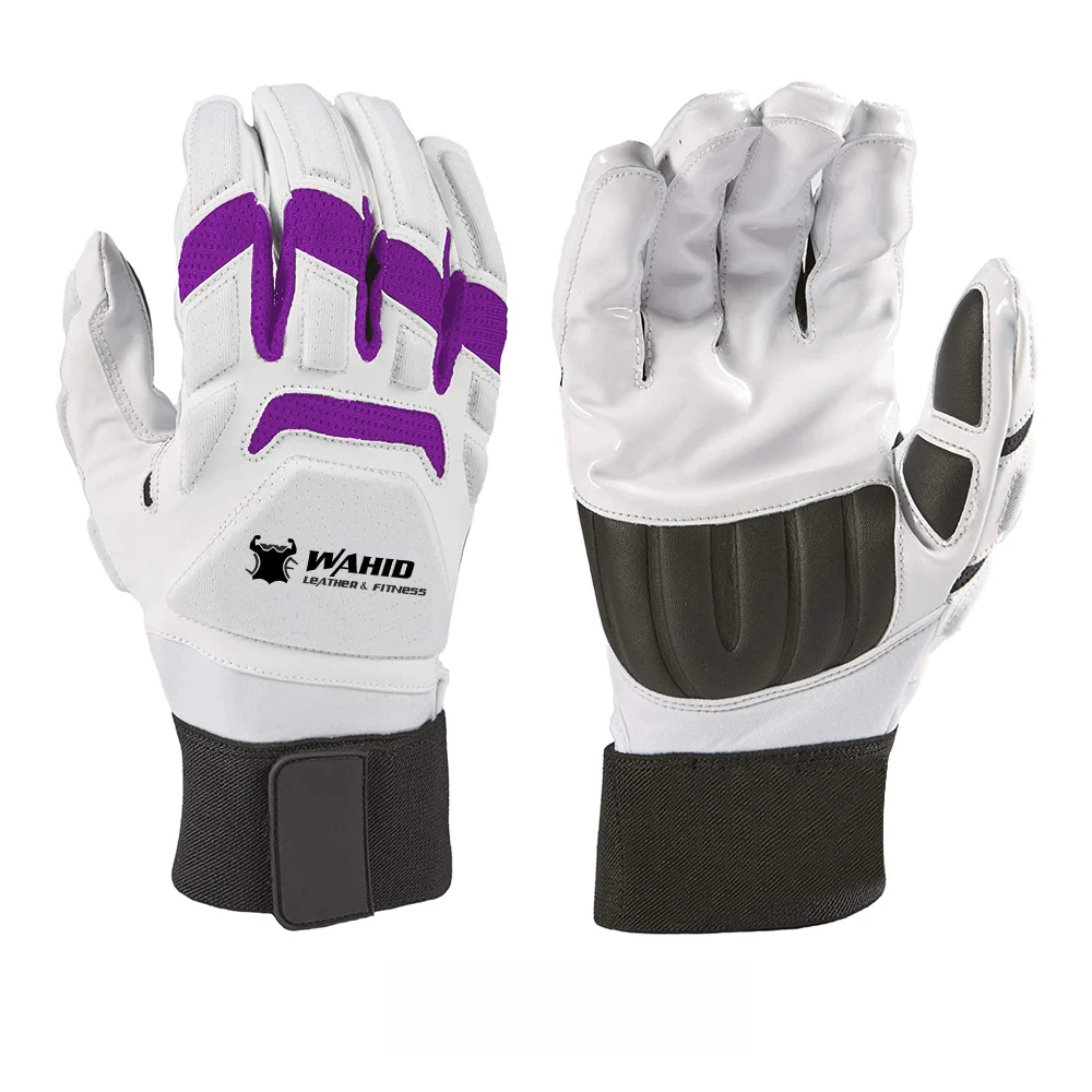 Silicon Palm Grip Eva Padding Synthetic Leather Breathable Mesh with Elastic Wrist Support Rugby Gloves Rugby Receiver Sports