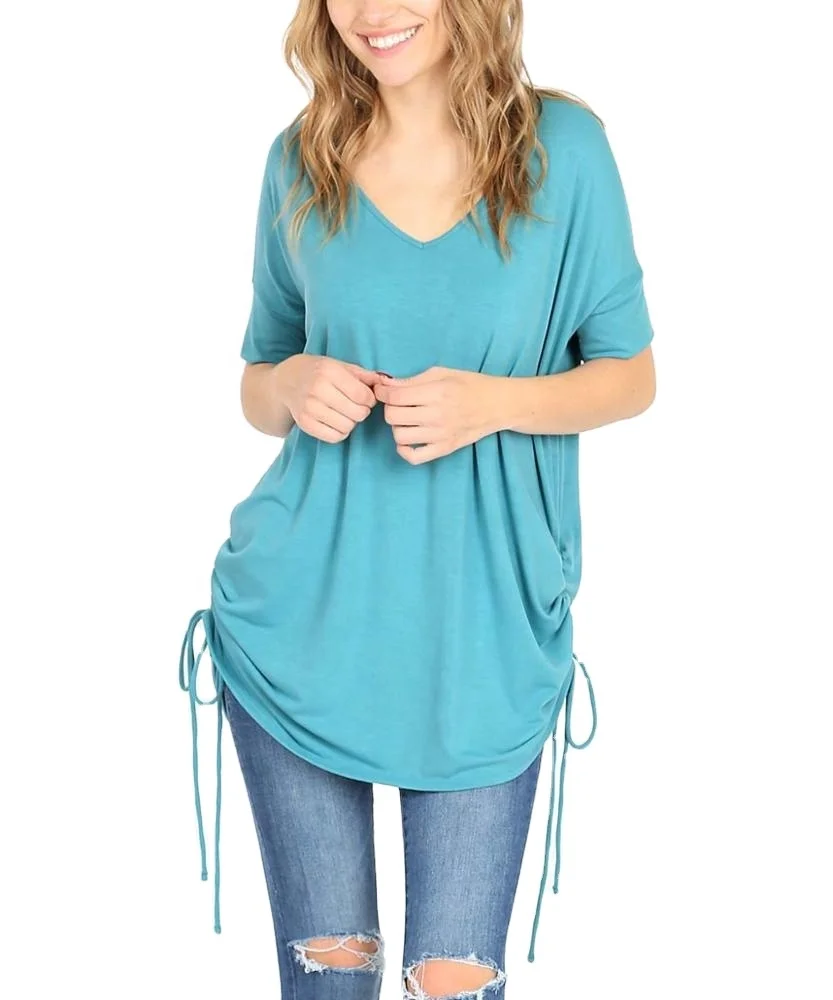 Women trendy V-neck  tunic  ladies tops  Femme blouses  designer women clothes new fashion women tops